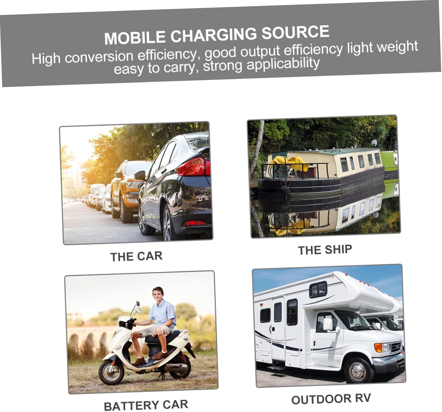 Solar Panel Charger Flexible and Portable Outdoor Charging Device for Emergency Easy to Install High Conversion Efficiency for Camping and Hiking