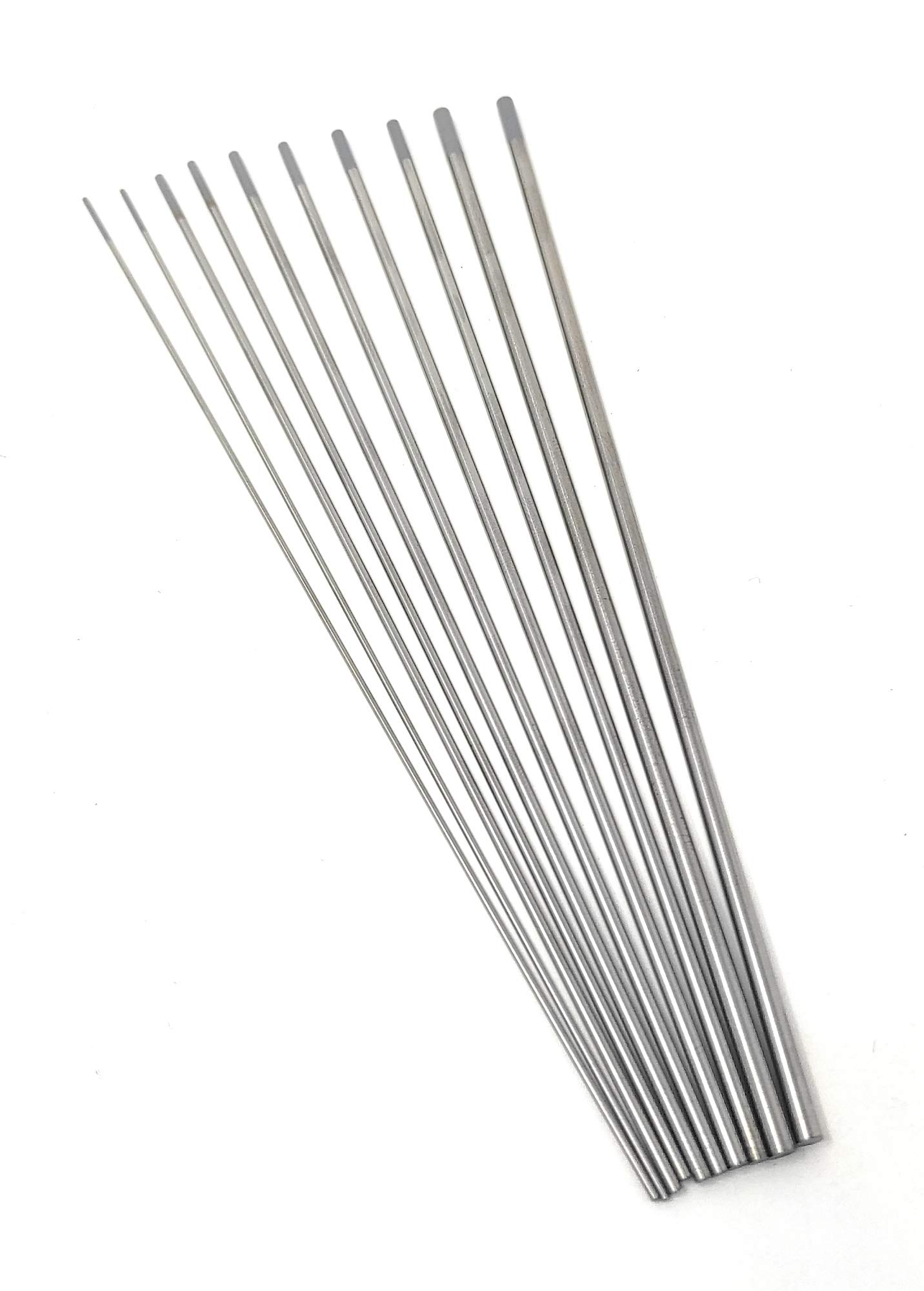 ELCAN Tungstens TIG cerio 2.0% grigio WC20 professionale, 1.0 1.6 2.0 2.4 3.2 3.2 elettrodi per saldatura torcia TIG, 10 unità - Dimensioni: 1.0/1.6/2.0/2.4/3.2 x 175mm
