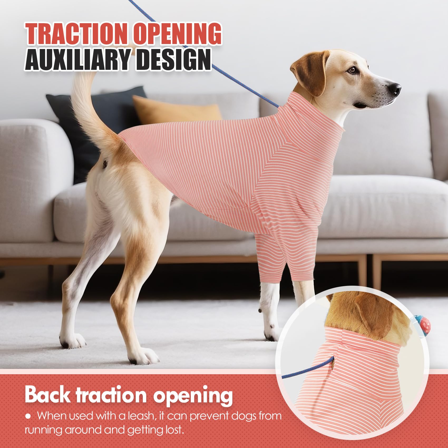 Combinaison pyjama pour chiens à plusieurs races de chiens, vêtements pour animaux de compagnie à deux pattes avec accès à laisse, combinaison chaude et confortable (rose blanc, taille M)