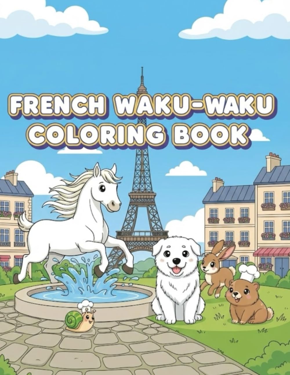 French Animal Adventures Coloring Book: Bold & Easy Designs (Waku-Waku World Animal Adventures: Bold & Easy Coloring Series)