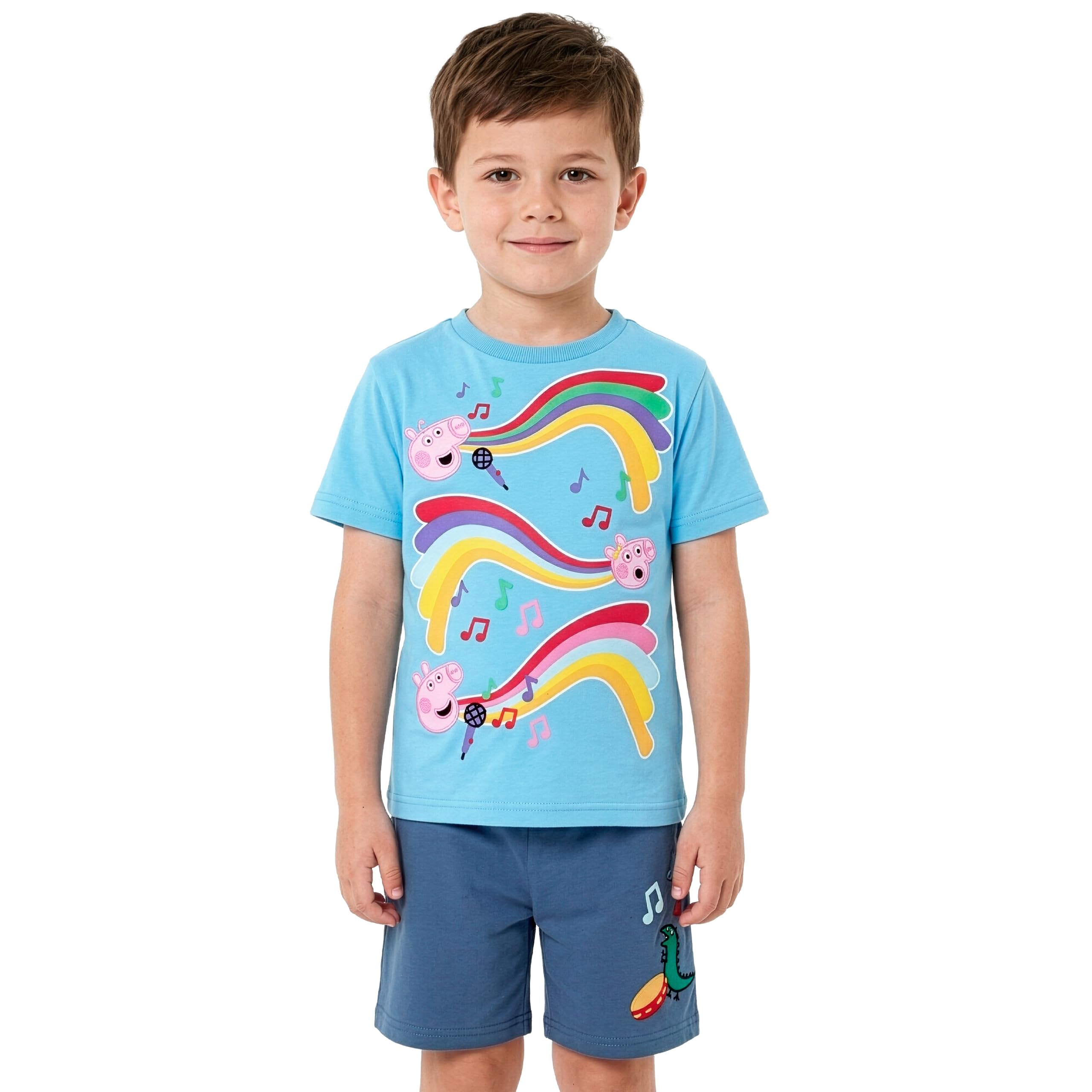 Peppa Pig Completo Bambino Con Pantaloncini E T-Shirt, Abbigliamento Bambino George Pig Set Estivo