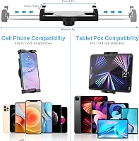 woleyi Univerzális Tablet és Telefontartó Autóba - Műszerfalra, Szélvédőre Szerelhető, 360° Forgatható, 4-12,9" Készülékekhez, iPad, iPhone, 7