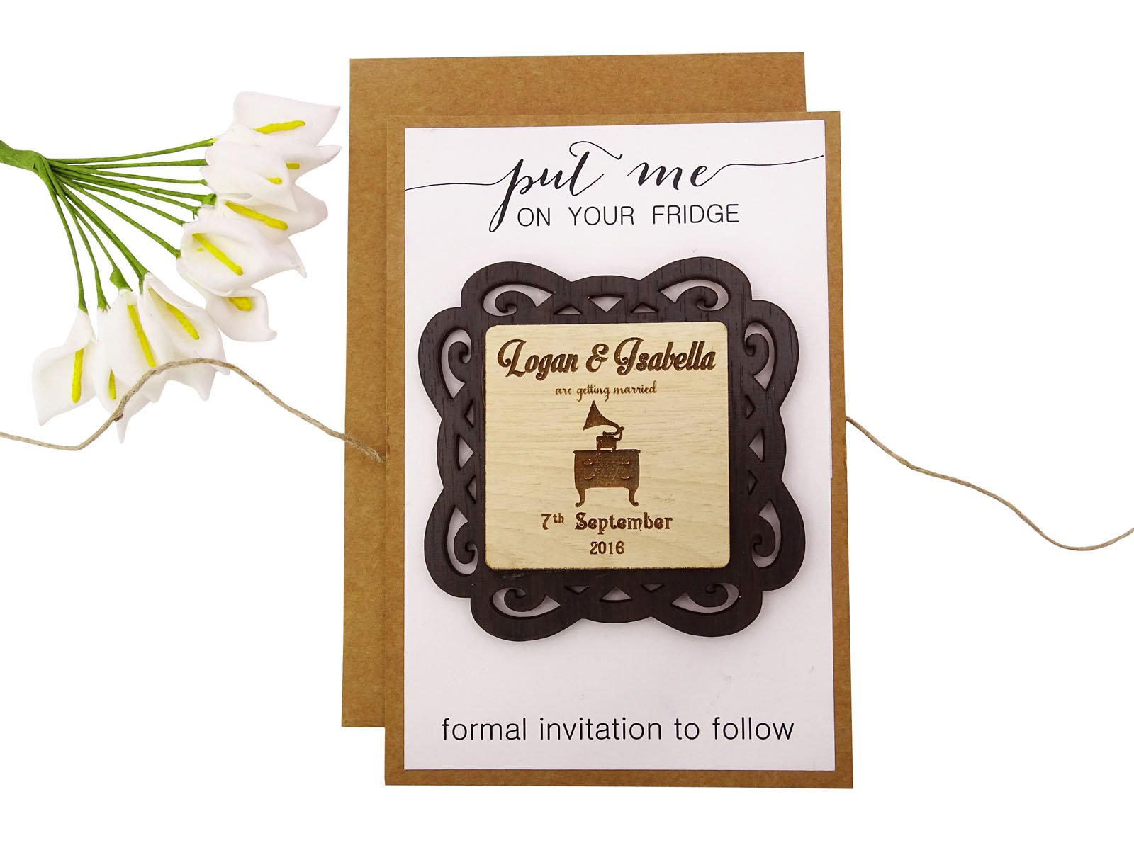 Darling Souvenir Individuelle Gravur Holz Magnet Personalisierte Geschenke 45 Rustikale Hochzeit Abwehr das Holz Magnet