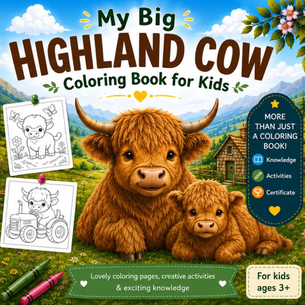My big Highland Cow coloring book (Maria Malstern - colorful animal adventures)