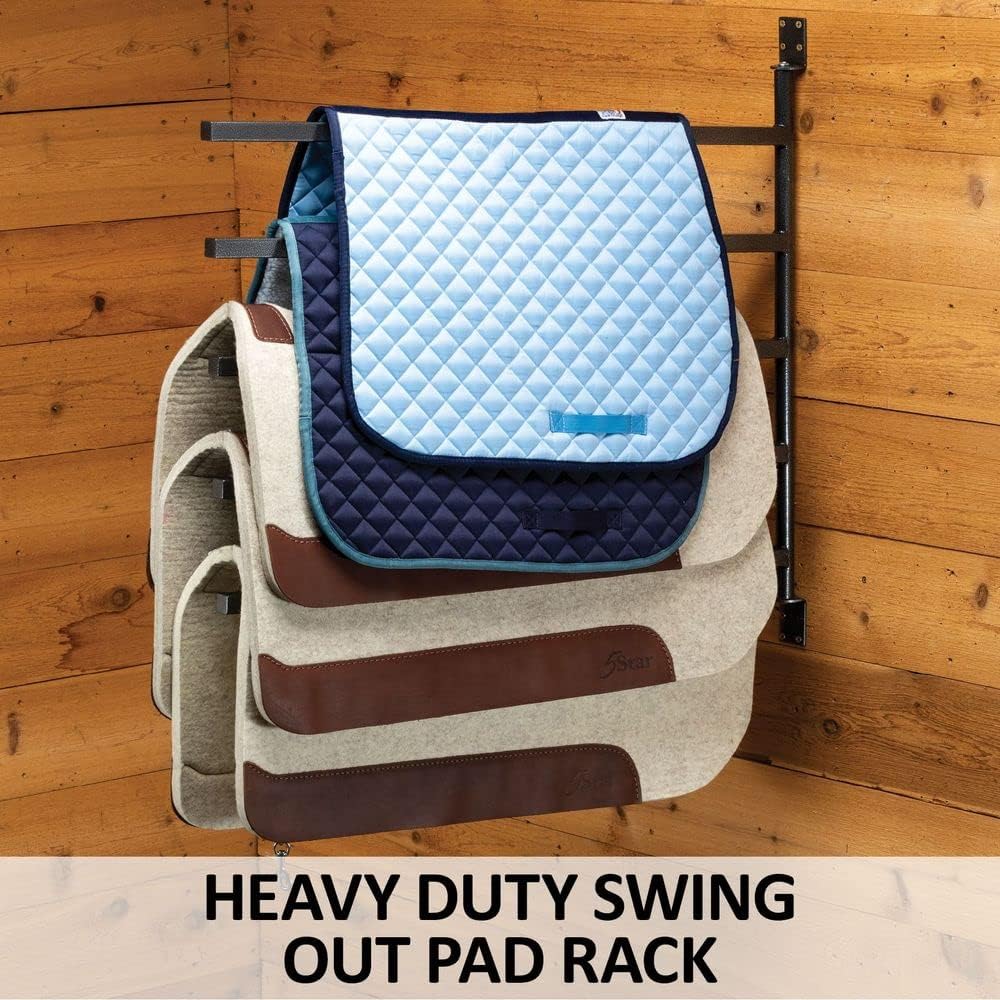 EASY-UP Pro Heavy Duty Swing Out Pad Rack | 180 Swivel Design, Heavy-Duty Construction, Space-Saving, 5 Large Pads Capacity, 7-Year Warranty |