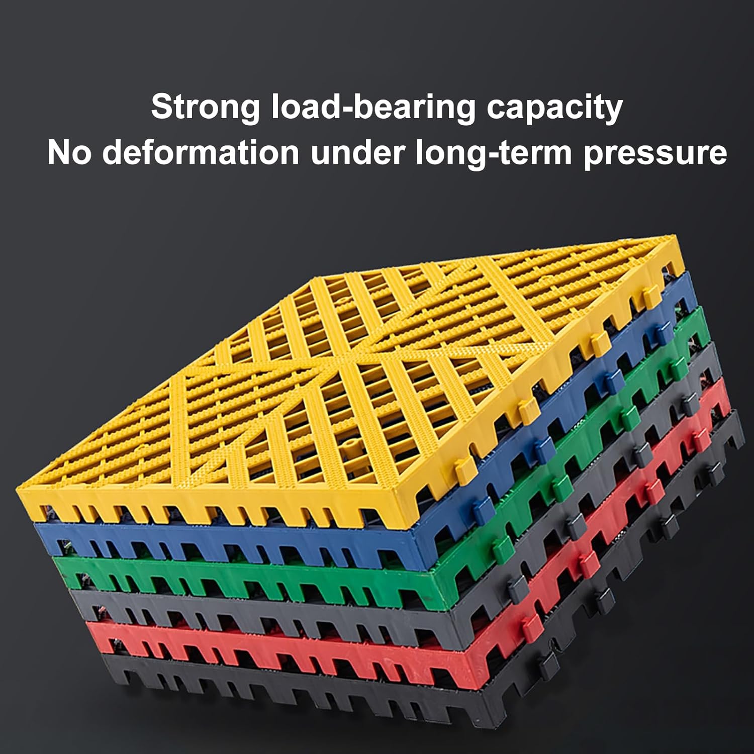 Interlocking Garage Flooring Tiles, Plastic Pallet Grid Pad, Non-Slip, Self-Draining, Heavy-Duty, High-Impact Copolymer for Drain, Deck, Pool, Patio, Car Wash(Yellow,80x40cm/31x16in)