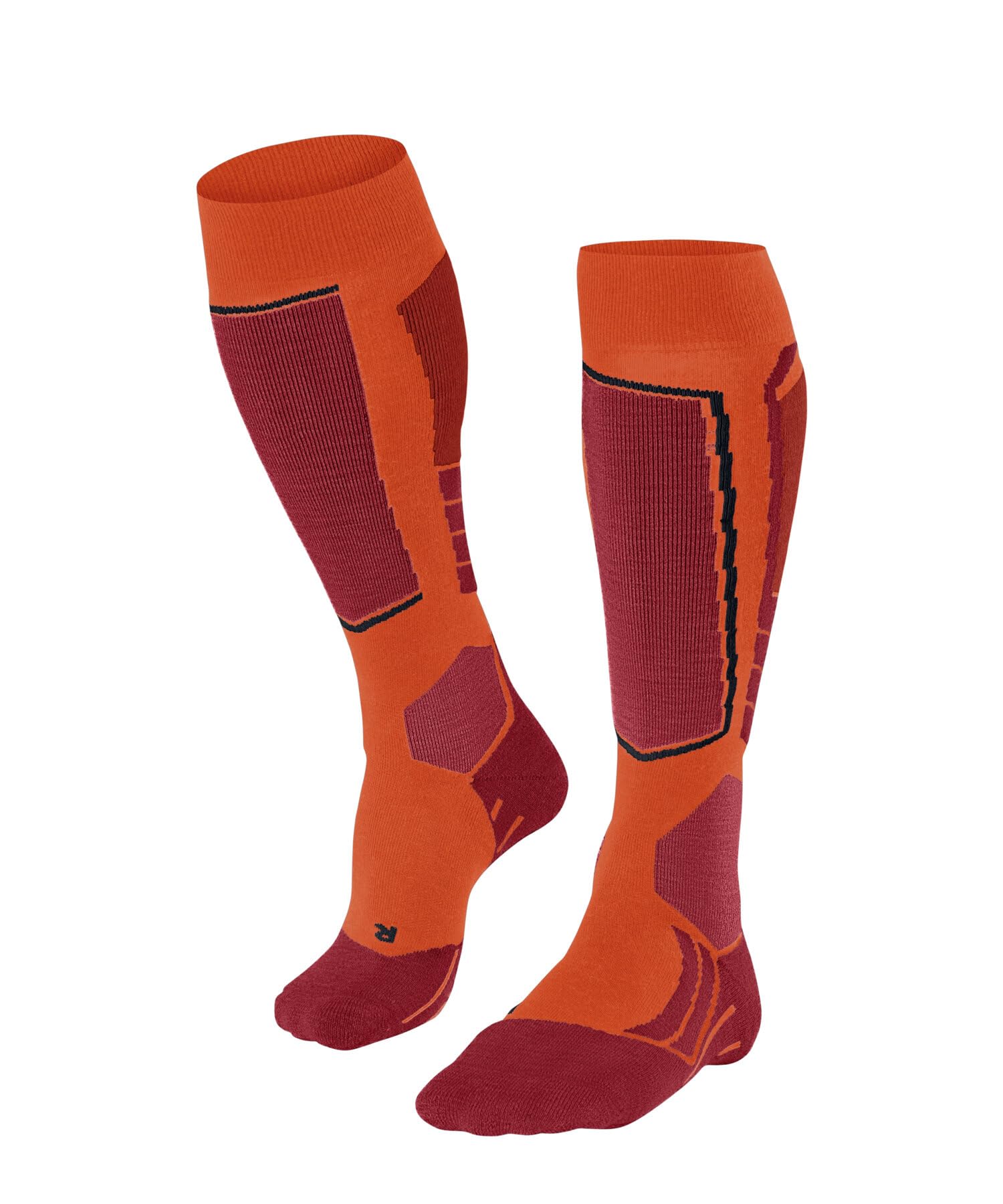 FALKE Mens Sk2 Intermediate M Kh Wool Warm Thick Skiing Socks, Orange Flash 8288, 11-12.5 EU