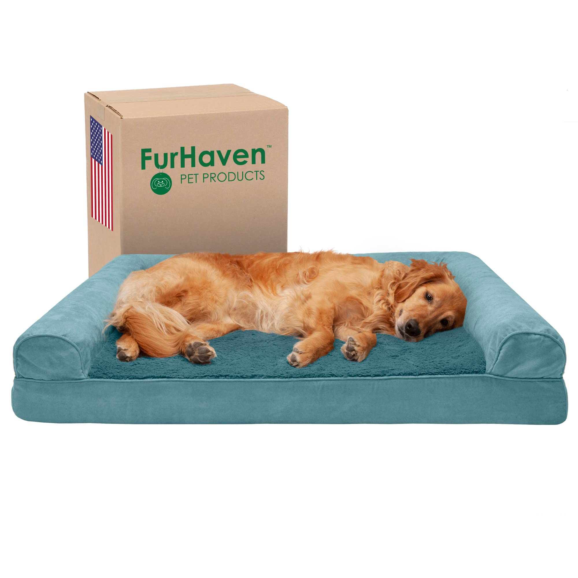 Furhaven Cooling Gel Infused Memory Foam an Sofa Pet Bett für Hunde und Katzen