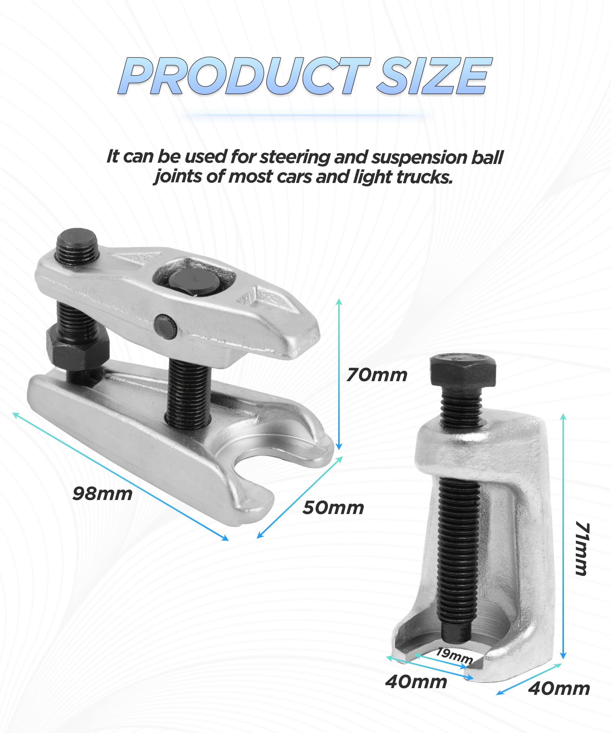 2PCS Outil Mecanique Auto,Kit Extracteur de Rotule,Extracteurs de Rotules pour Rotule de Direction,Convient pour la lupart des Voitures et Camions Légers Peuvent être Utilisés