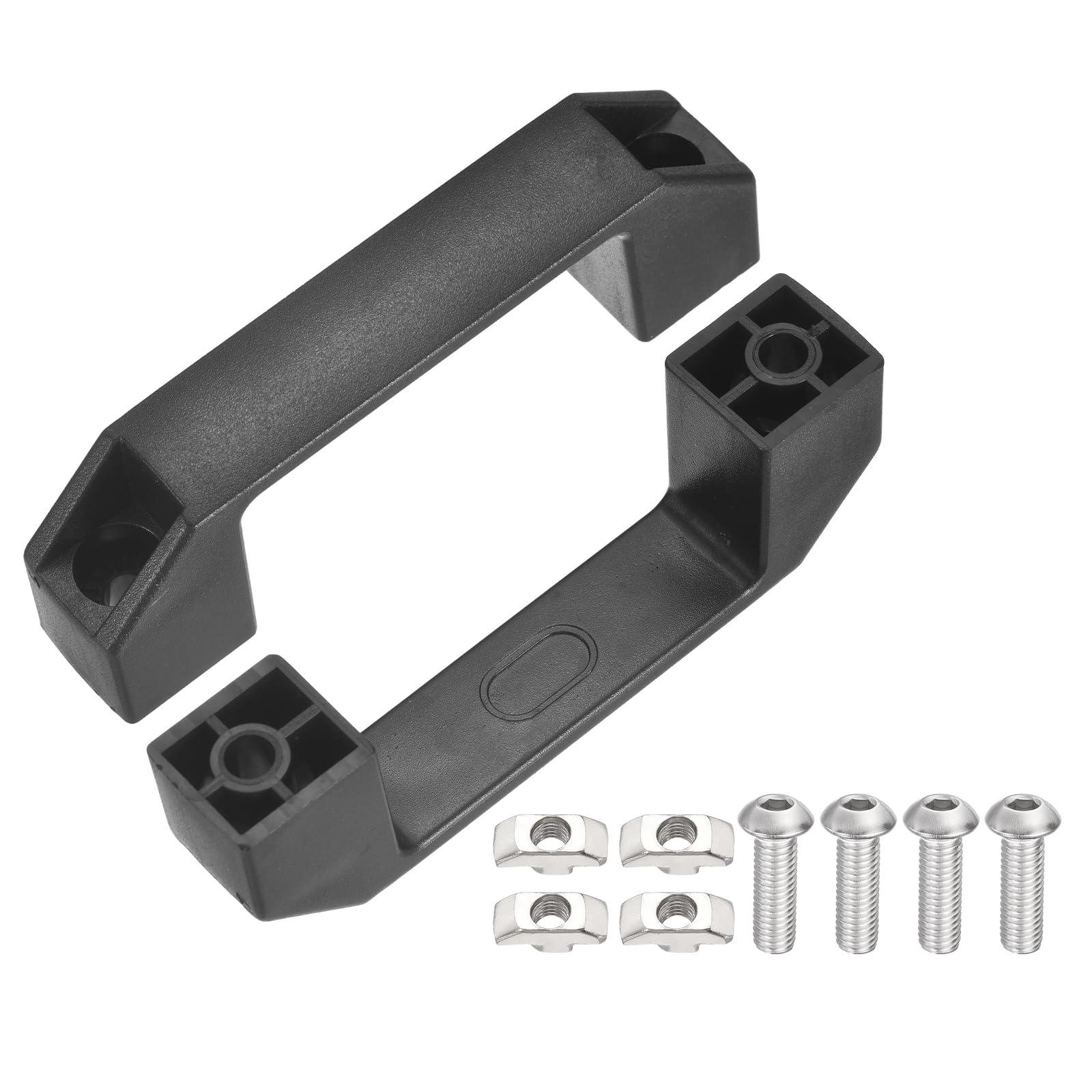 sourcing map 2 Pack Plastic Pull Handles, 3.54 Inch Hole Center Cabinet Handles Rectangular Industrial Handle with Screws Nuts for Luggage Mechanical Equipment Garages Cabinet, Black