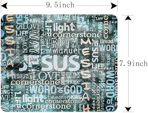 Miniatura 5 de Alfombrilla de mouse para juegos, religiosa y cristiana Jesús con citas de Jesús, alfombrilla de mouse de goma antideslizante para computadoras,