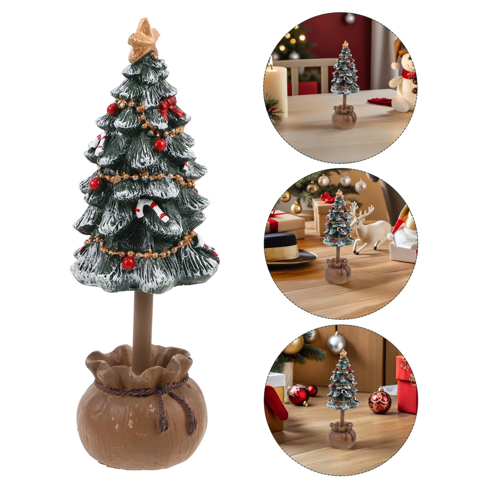 Mipcase 2 Pezzi Mini Alberi di Natale da Tavolo in Resina Verde Decorazioni da Tavola per Feste Natalizie Centrotavola Compatto per Scrivanie e Stufa Decorazioni Natalizie Versatili