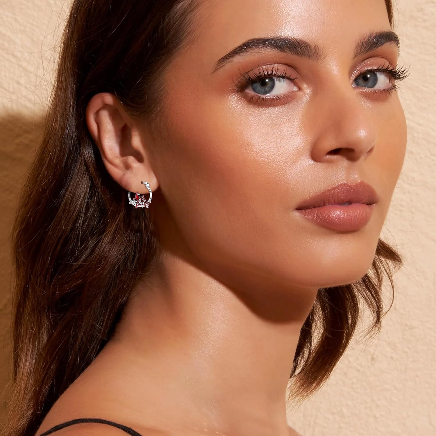 JUSTKIDSTOY Hypoallergenic Panda/Unicorn/Hummingbird/Dolphin Hoop Earrings for Women 925 Sterling Silver Animal Huggie Hoop Earrings Jewelry Gifts for Sensitive Ears - Image 4