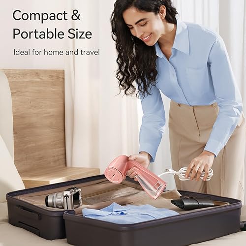Miniatura 14 de HiLIFE Vaporizador mejorado para ropa, diseño portátil de mano, potente vapor de 1100 W, tanque más grande de 10.1 fl oz y tecnología sin fugas