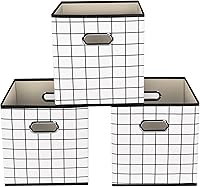 Vista 46 de Yunkeeeper - Contenedores de almacenamiento, cubos organizadores de tela con asa, cubos plegables para almacenamiento de tela o accesorios, 11 x 11