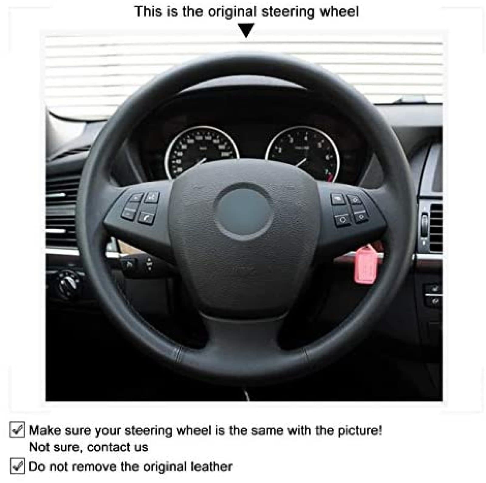 Housse Volant BMW X5 E70 LCFZDQ - Cuir Noir, Couture Main, 2006-2013