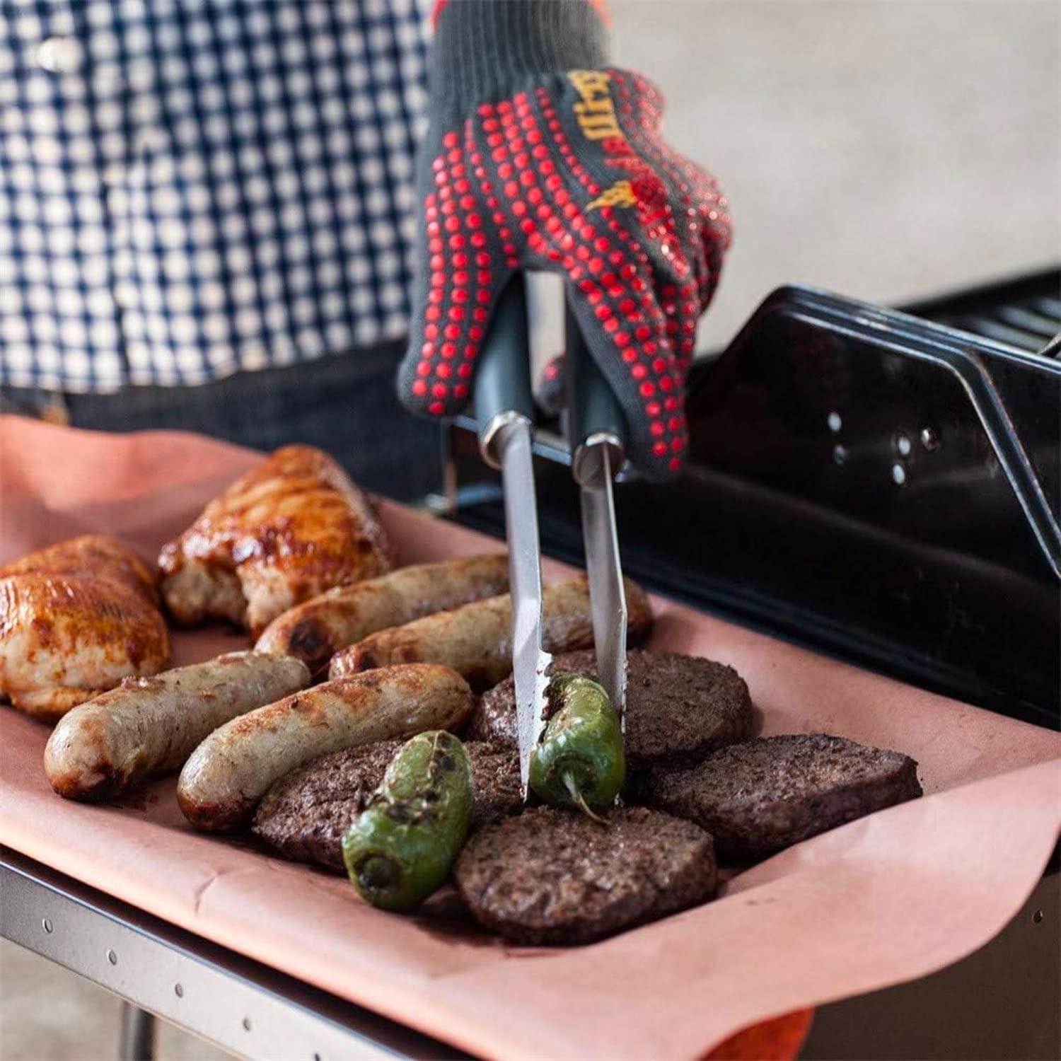 Avilia Set 3 Accessori da Barbecue in Acciaio Inox - Set Composto da Paletta, Forchetta e Pennello per Grigliare Ottimo per Organizzare Grigliare e Feste in Giardino - Ideale Anche Come Idea Regalo