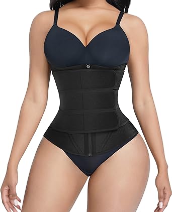 Feelingirl Waist Trainer For Women Sauna Zipper Waist Trimmer Tummy Control Sweat Belt Girdle Body Shaper Neoprene Cincher At Amazon Women S Clothing Store