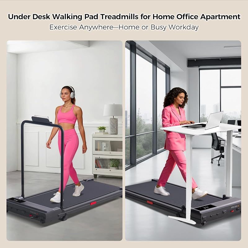 HevGlrm Portable Walking Pad Treadmill for Home, Treadmills with Handle Bar image 7