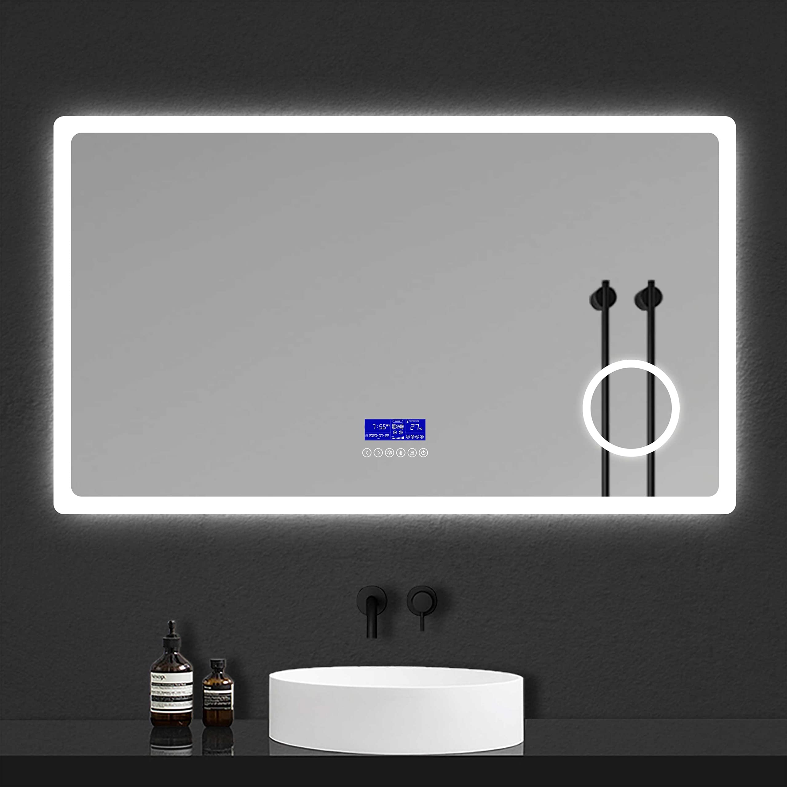 Buy Backlit Illuminated Bluetooth Bathroom Mirror 1200x700 mm, Wall ed