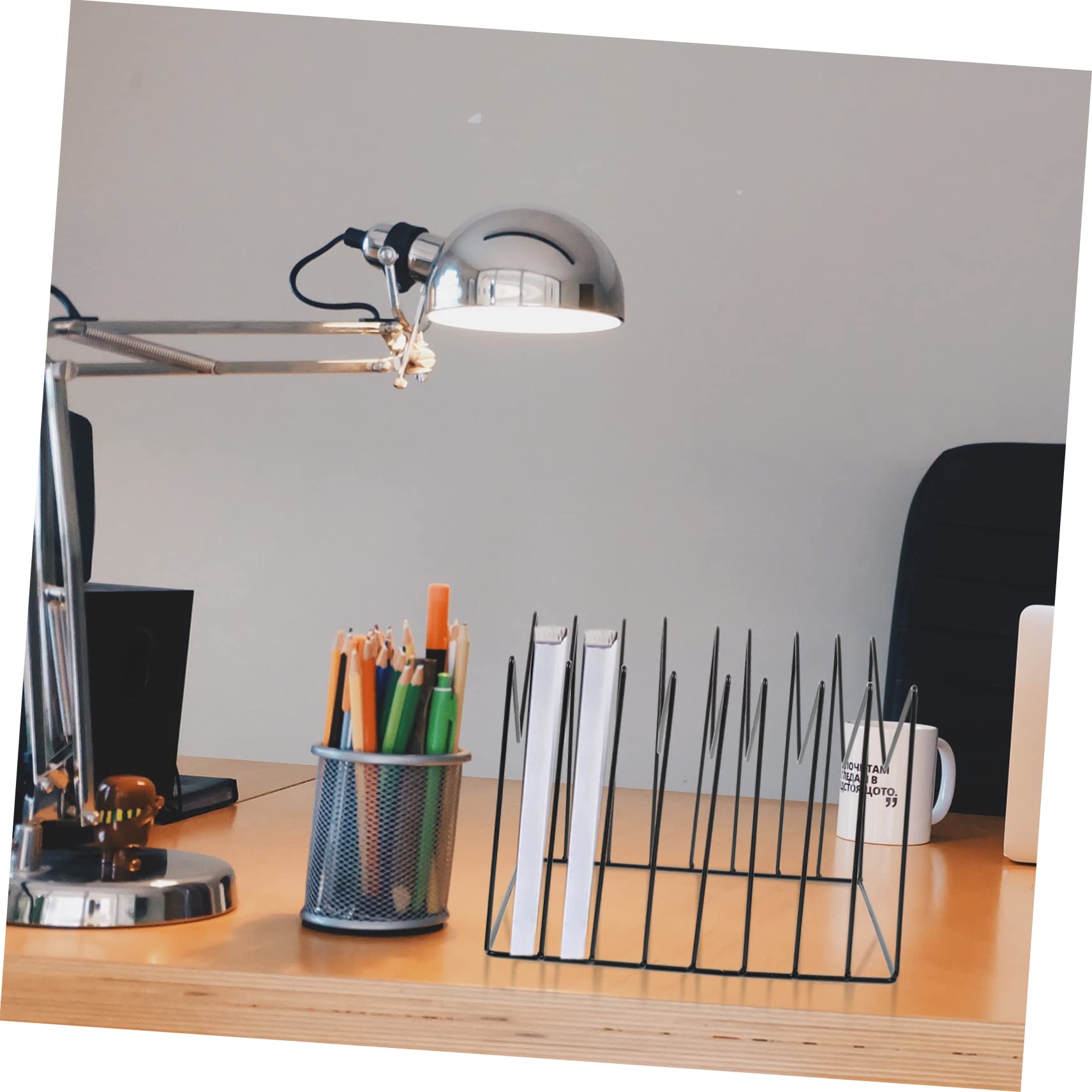 Amazon.co.jp: OFFSCH 錬鉄製レコードラック デスクトップ本棚