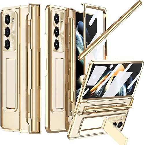 Miniatura 1 de NINKI Funda compatible para Samsung Z Fold 5 con S Pen y S Pen y soporte para bolígrafo S y soporte, bisagra 4 en 1, protector de pantalla