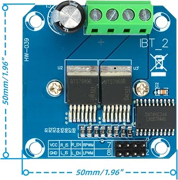 2Pcs BTS7960 43A High Power H-Bridge Motor Driver Module | Compatible with for Arduino