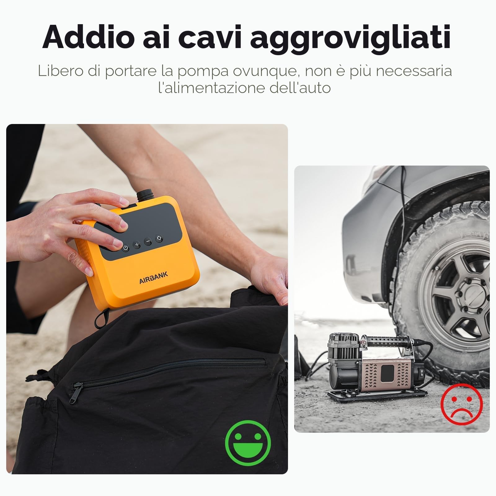 AIRBANK Mini Paddle Board Pump Pulse PRO, Super Piccola Pompa Ricaricabile SUP Portatile, Motore Brushless, Max 20PSI, Pompa dell'Aria per Kayak, Gonfiabili, Barche, Tende, Ali da Aquilone