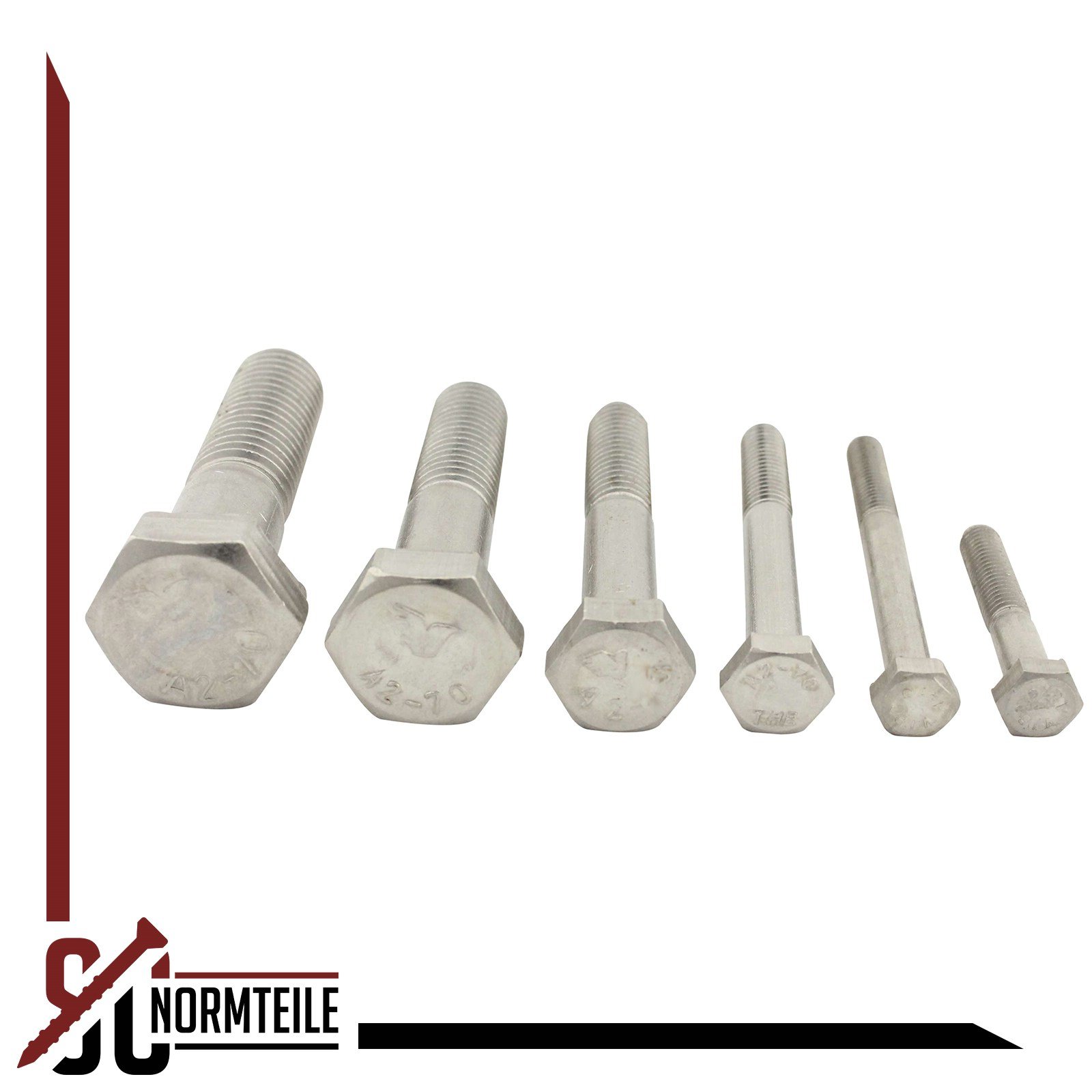 Bulloni A Testa Esagonale M8 In Acciaio Inox A2 - Viti Filettate Complete, Standard DIN 931