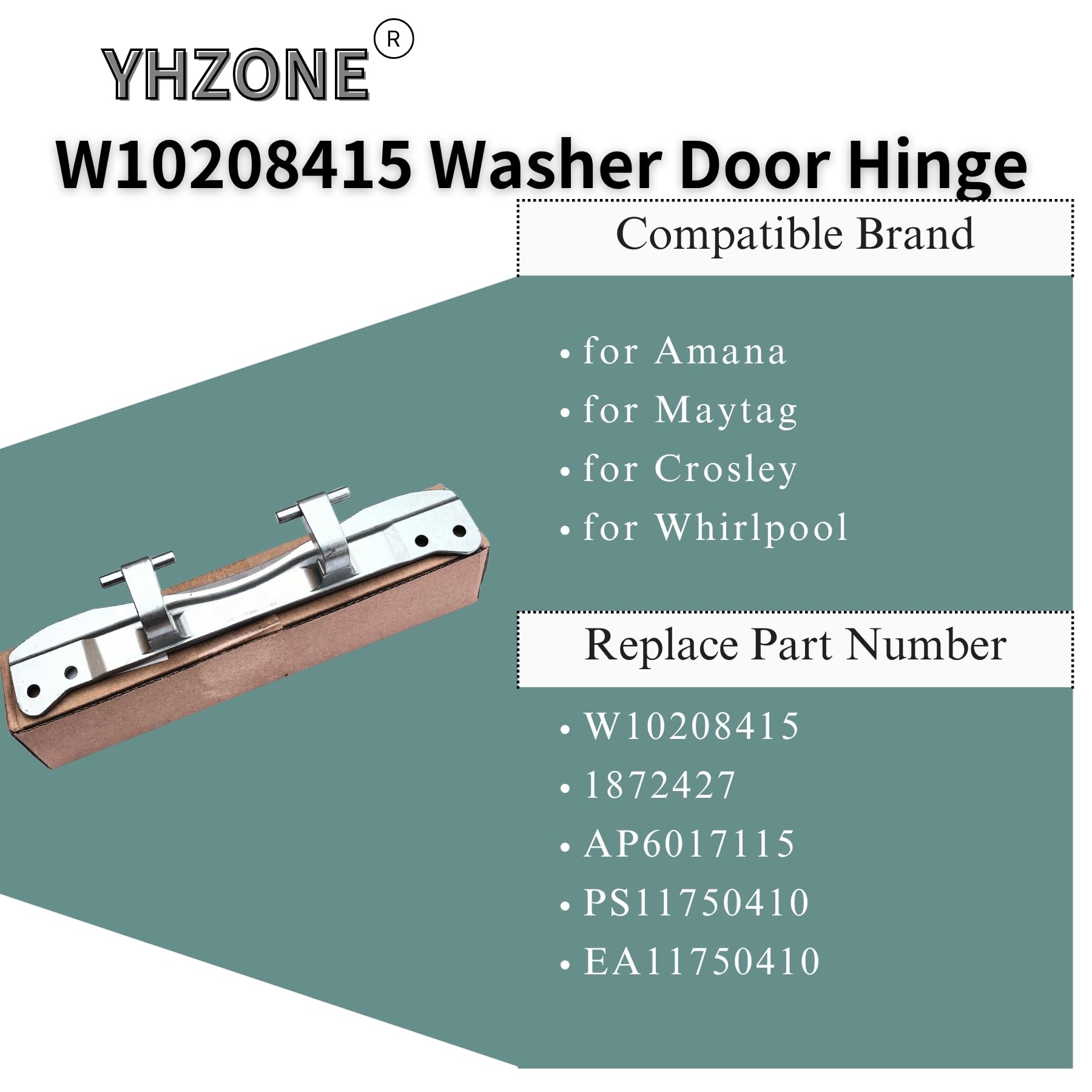 W10208415 Washing Machine Door Hinge Replacement - Compatible With Whirlpool, Kenmore, Maytag Washers