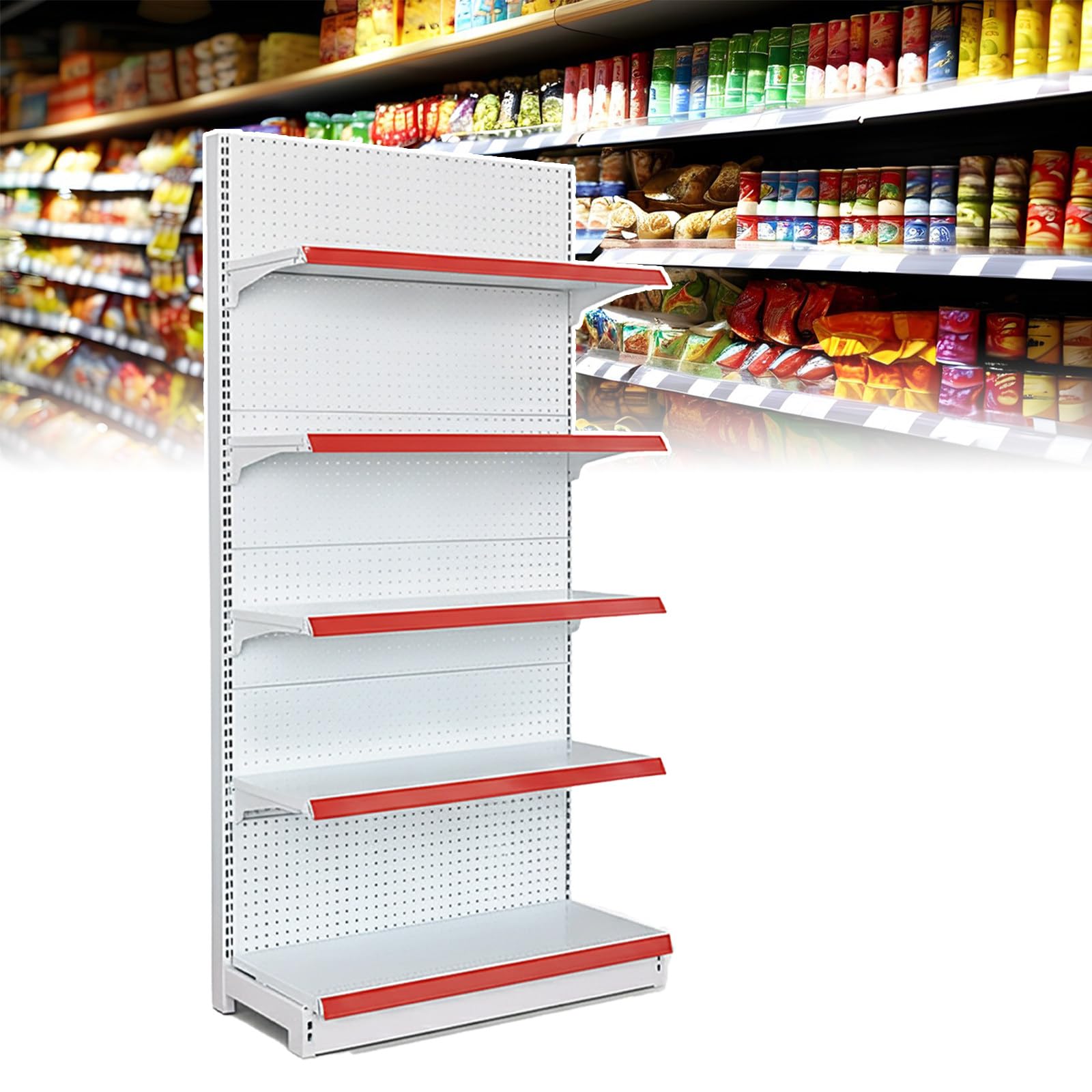 étagère De Supermarché, étagère pour Magasin De Détail, étagères Et Présentoirs Muraux, Présentoir à Snacks à 5 Niveaux pour Supermarché, Supérette 73x42x165cm