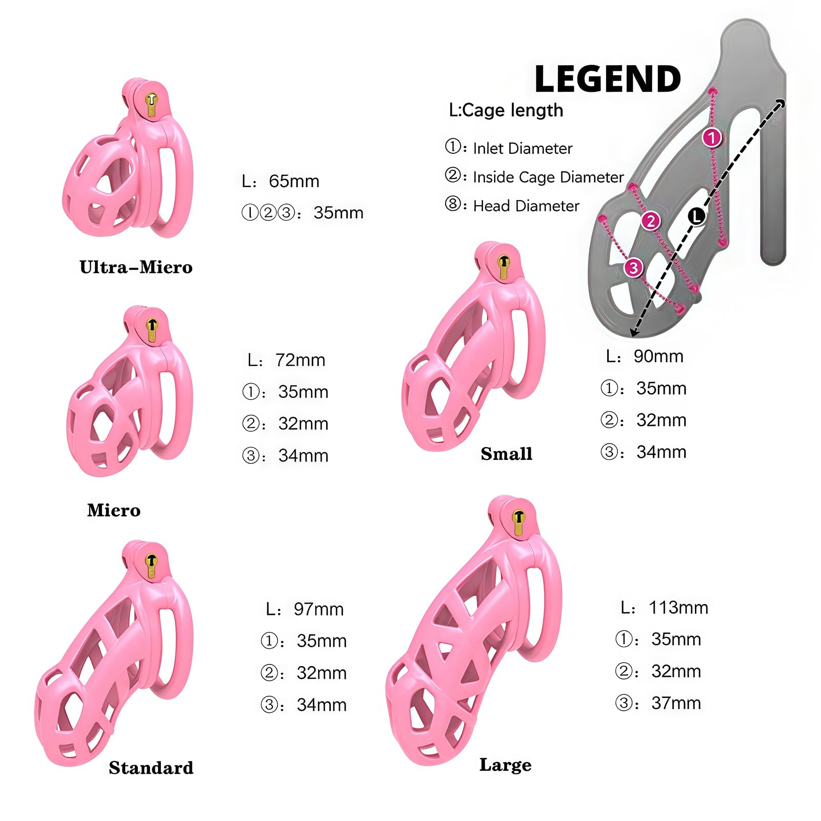 Sissy Chastity Cage Castidad Hombre Pink Cock Cage Male Sexuales Para Sexo Pareja Jaula Para El Pene Juguetes Eróticos Para Adultos (Bend Ring,Ultra-Micro)
