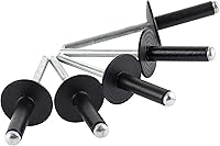 Vista 1 de ISPINNER 100 remaches ciegos de aluminio con brida grande de 3/16 x 1 pulgada, remaches pop agarre agarre 0.709-0.787 in (negro)