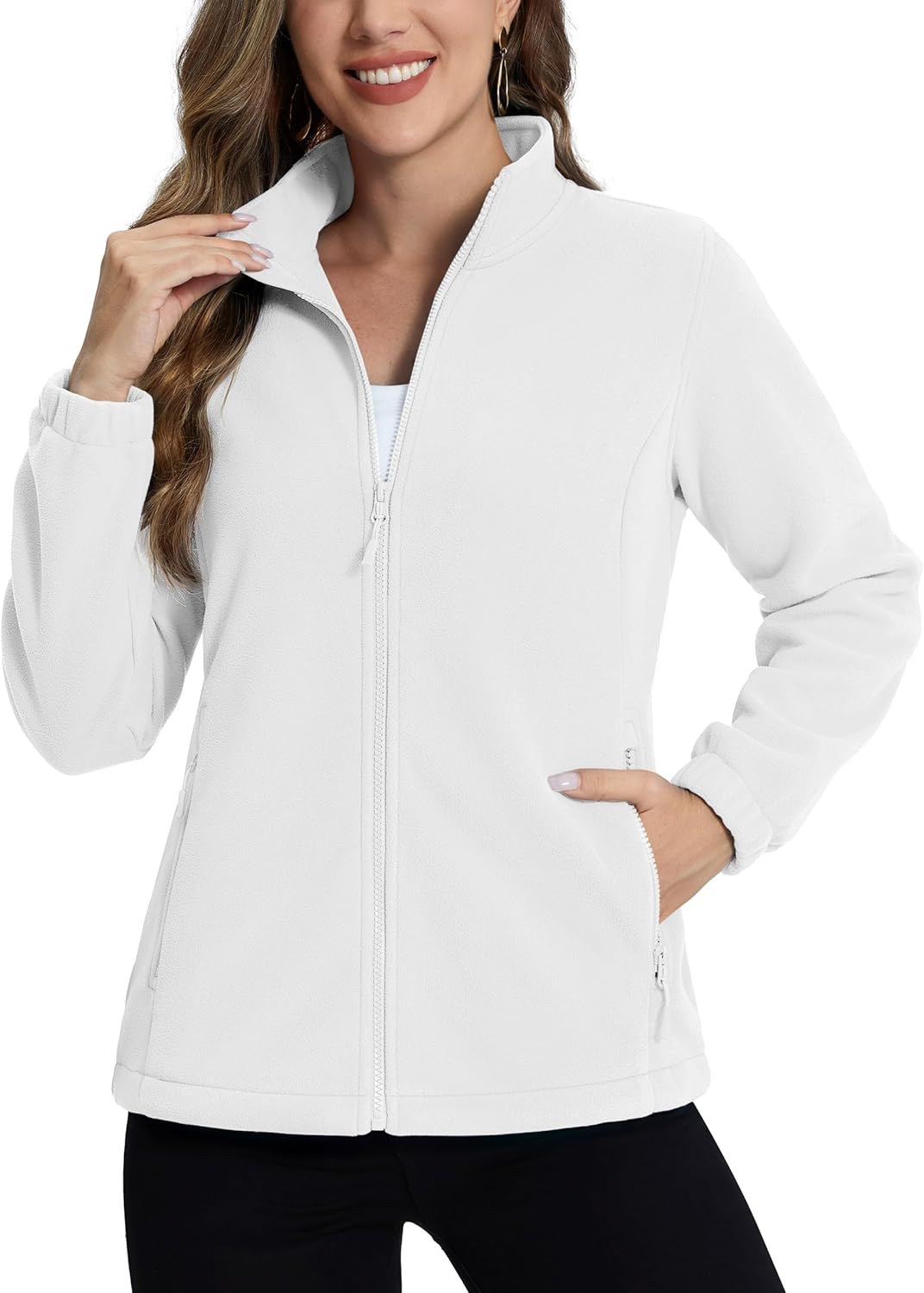 TACVASEN Women's Soft Fleece Jacket Lightweight Full Zip Sweatshirts Coat Casual Winter Warm Sweaters with Pockets - Image 2