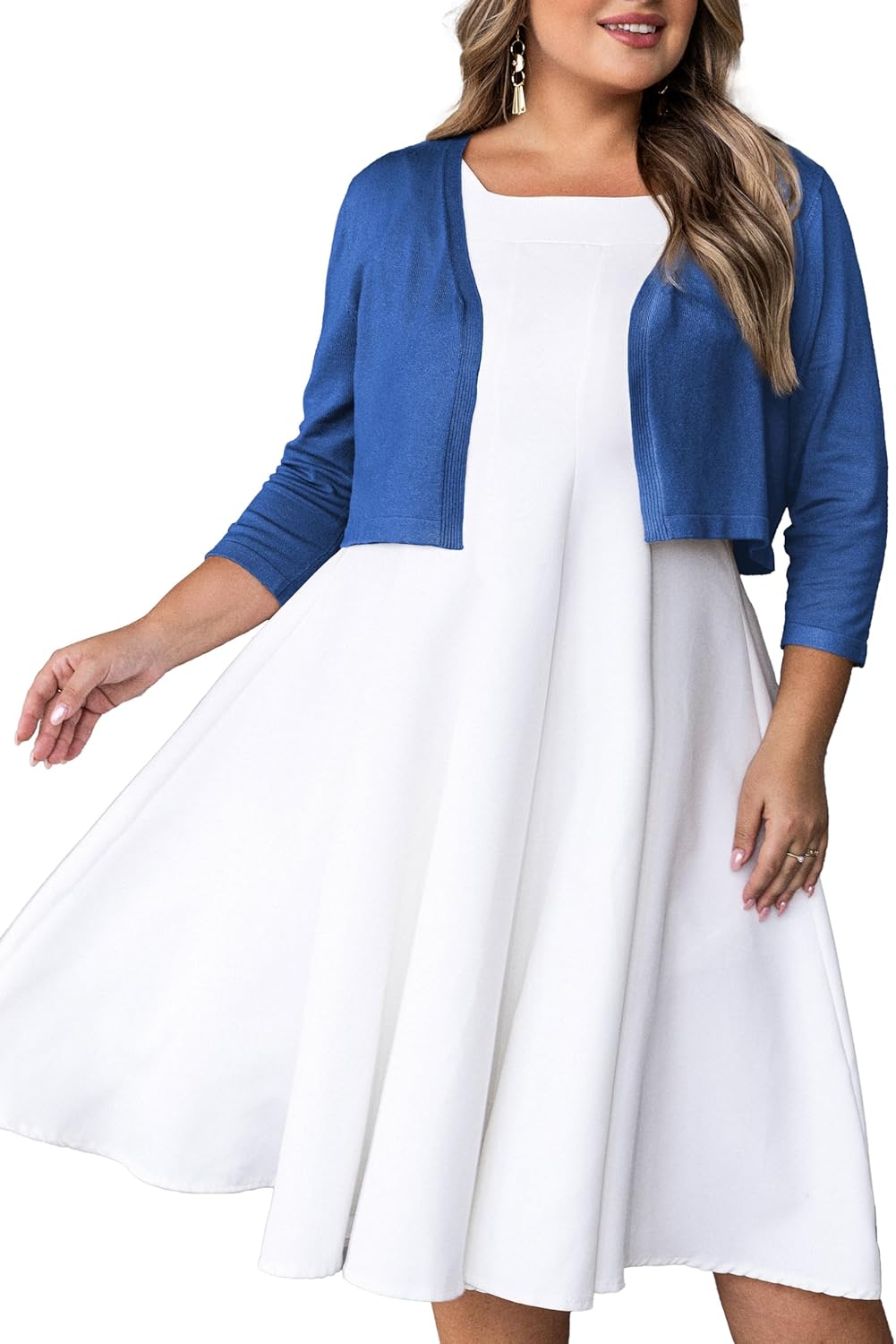 Women's Plus Size Bolero Shrug Cropped Cardigan Sweaters (XL-4XL) - Image 2