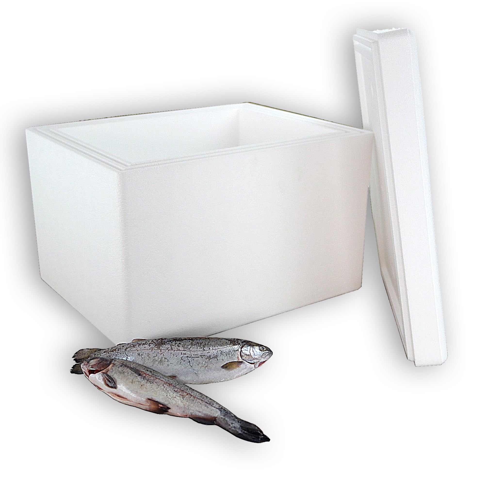 4 Thermoboxen Styropor 19,7 Liter mit Deckel - Kühlbox Styropor - Wiederverwendbarer Isolierbehälter/Transportbox | Große Styropor Kühlbox