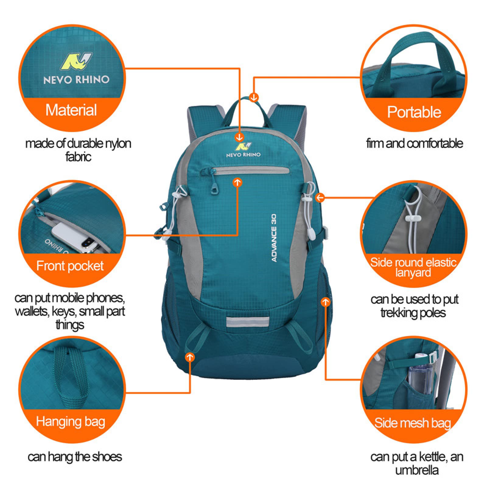 Zaino da esterno da uomo da 30 litri Zaino da viaggio per alpinismo Borsa da campeggio sportiva Borsa da scuola per escursionismo