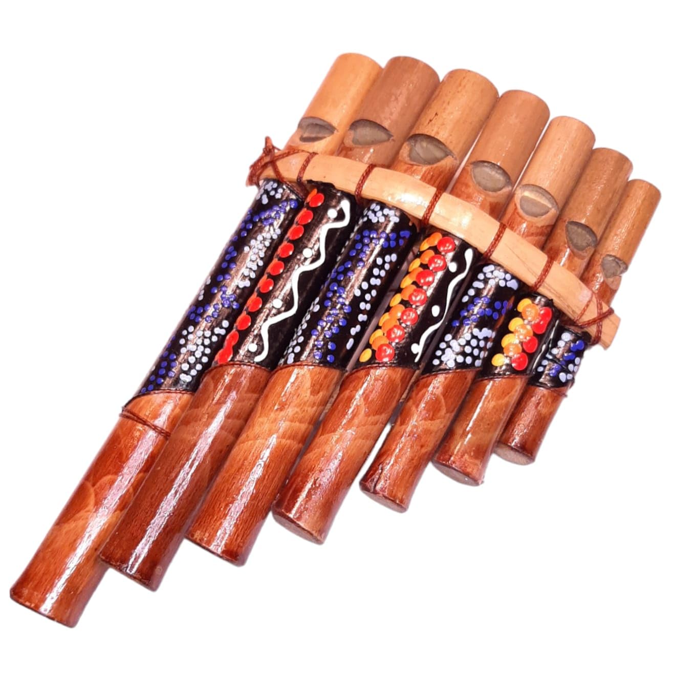 Flûte de pan Péruvienne Artisanale Décorée 7 notes Bambou bois