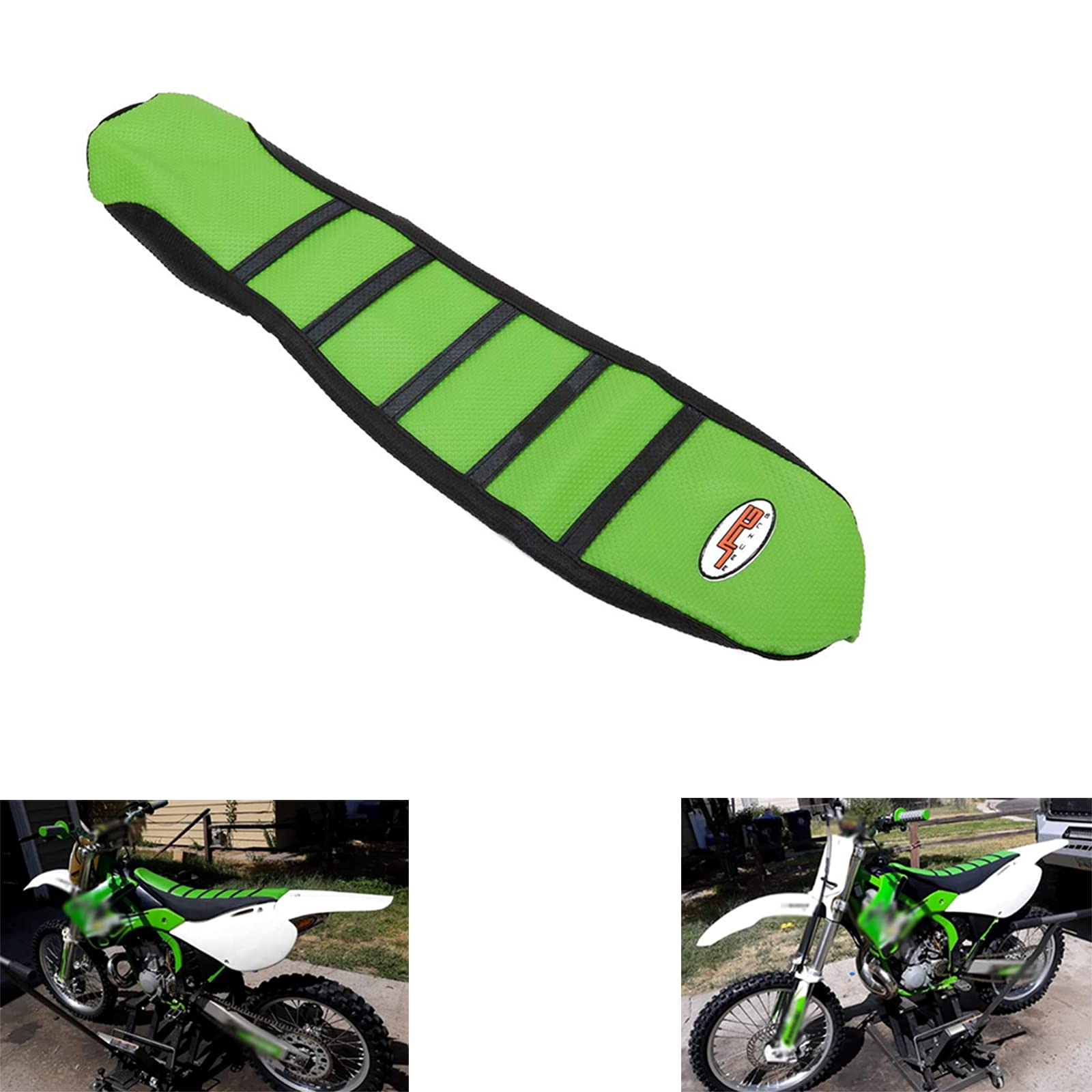 YSMOTO Motorcycle Gripper Seat Cover Rubber Soft Skin Covers for KX85 KX100 01-13 2001-2013 Dirt Pit Bike Off Road - Green Color