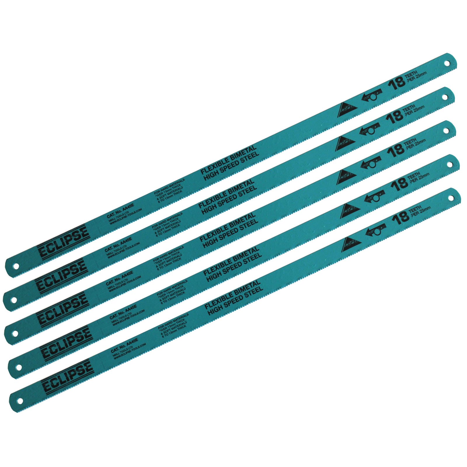 5 x Eclipse Plus 30 Hacksaw Blades 18 TPI Bi-Metal Flexible High Speed Steel Hacksaw Blades 12” 300mm by AllTrade Direct by AllTrade Direct