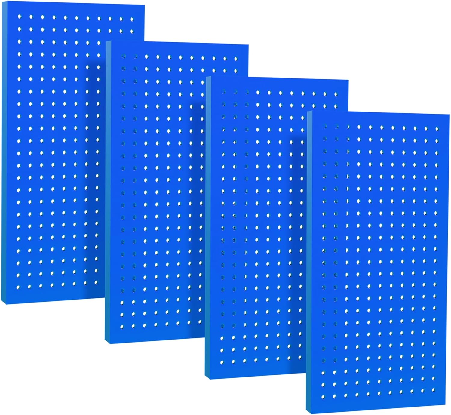 Metal Pegboard Panels 24" x 12" 4 Pack Heavy Duty Steel Pegboard Wall Organizer, Garage Utility Tools Pegboard Storage System for Workbench, Shop, Shed Modular Peg Board Organizer Board Kit (Blue)