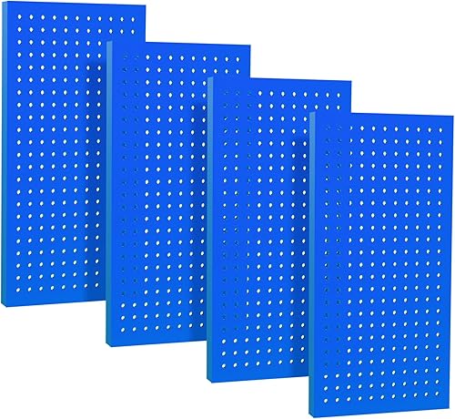 Miniatura 1 de 4 paquetes de paneles de tablero de clavijas de metal de 24" x 12" en negro, tablero de clavijas de acero resistente para organizador de pared,