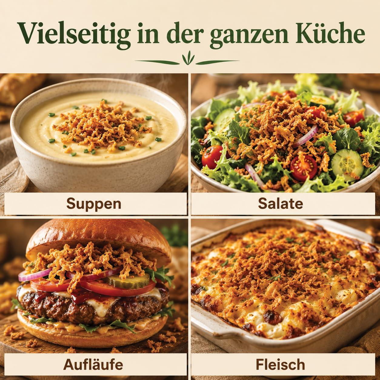 GiDeli Röstzwiebeln 3x5kg - Knusprig Geröstete Zwiebeln, 100% Natürlich - Kross & Aromatisch für Hot Dogs, Burger & Salate - Gebratene Zwiebeln zum Verfeinern von Suppen, Aufläufen & Fleisch