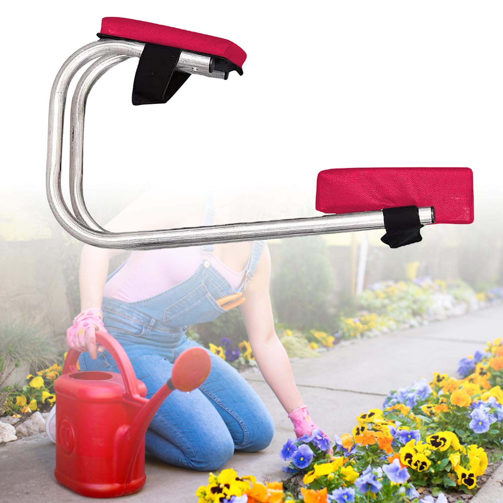 XLSBZ Knee Seat for Gardening,Gardening Knee Pad Ergonomic Knee Protection & Ankle Support,2024 New Portable Kneeler Seat Knee Seat for Gardening Work Protecting Knees (1, Red)