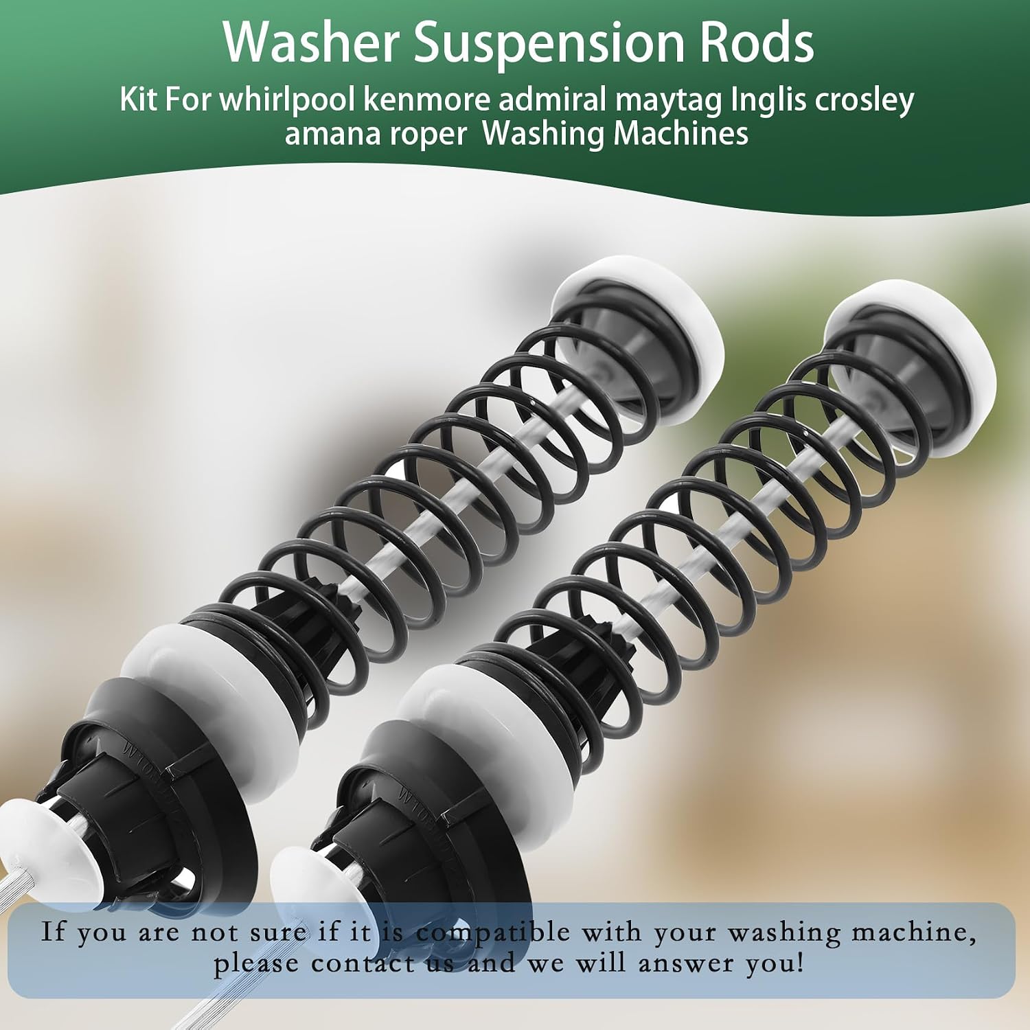 Upgraded MVWC300XW1 WTW4850XQ0 CAE2745FQ1 Washer Suspension Rods, Fit for Kenmore Whirlpool Maytag Washer CAE2743BQ0 CAE2745FQ0 CAE2795FQ1 MVW18MNBWW0 MVWC300XW0 MVWC350AW1 WTW4850XQ1 WTW4850XQ3