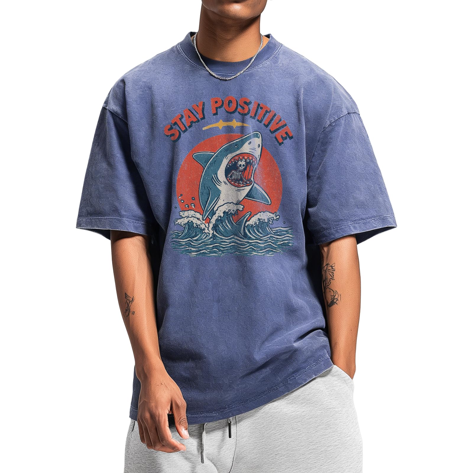 Street Graphic Shirts for Men Solid 100 Cotton Acid Washed Mens Oversized Summer Gym Apparel