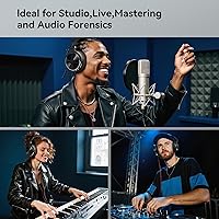 Vista 7 de OneOdio Auriculares con cable para diadema Hi-Res Studio Monitor y mezcla DJ con auriculares estéreo de 50mm y conector de 1/4 a 3.5mm para AMP