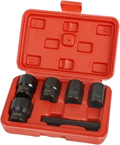 Miniatura 10 de Juego de dados de impacto de 35 piezas, 1/2 pulgada, tamaño métrico de 6 puntos, 0.315-1.260 in, juego de llaves de impacto de tuerca de eje