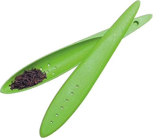 Miniatura 10 de Kikkerland mono infusor de té y charola de goteo, Tubo, Transparente