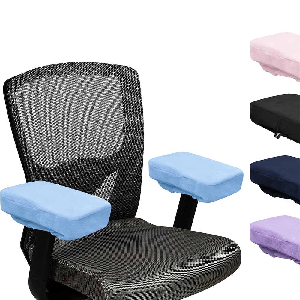 SPRING SEAON Armlehnen Polster Armlehnenschoner Armlehnenbezug Gaming Stuhl Bezug Office Chair Cover Bezug Bürostuhl 2 Stück Universelle rutschfeste Armlehnenpolster (Blau)